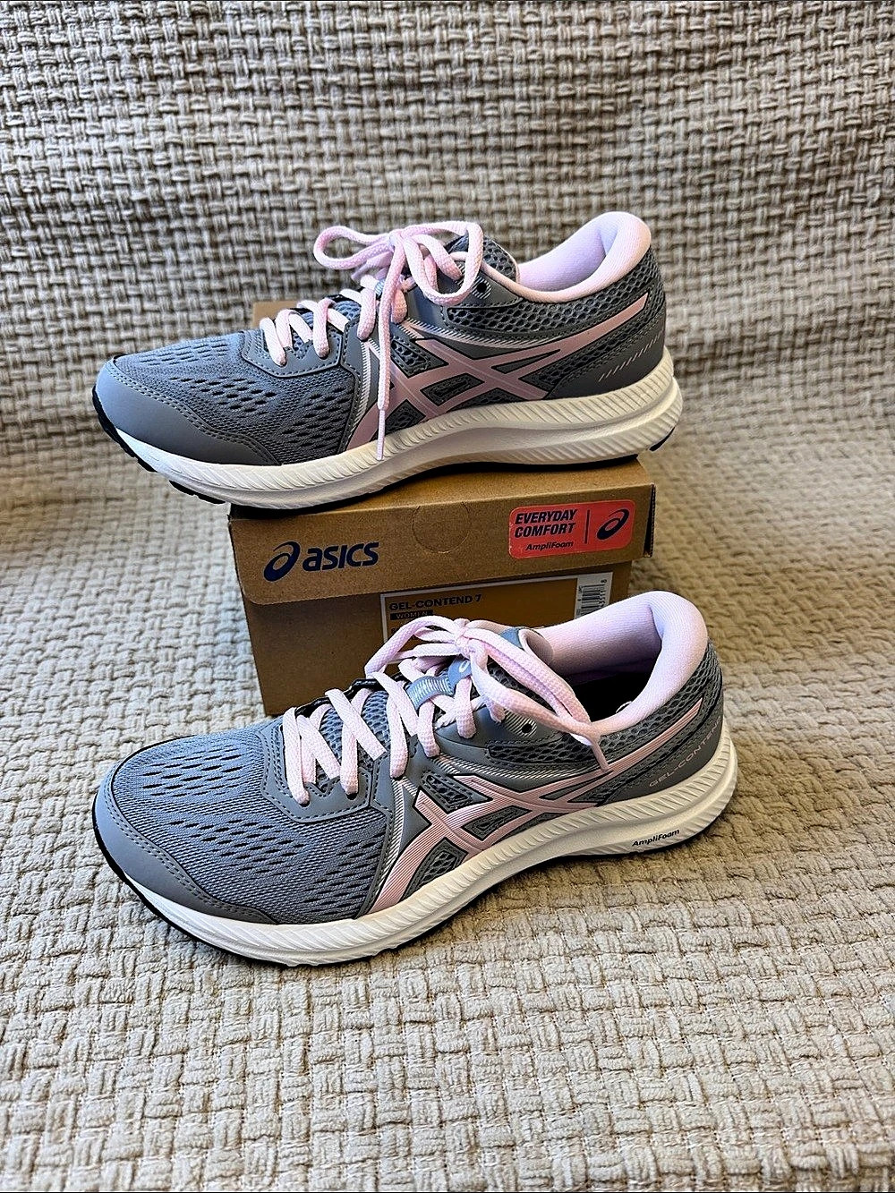 ASICS GEL-CONTEND 7 Women's Gray & Pink US 8 Like New